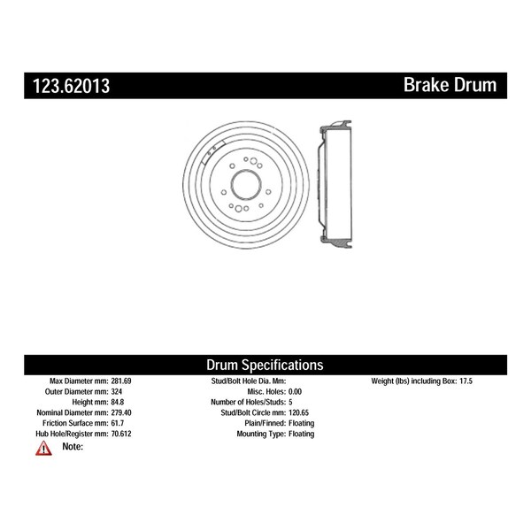 Standard Brake Drum,123.62013